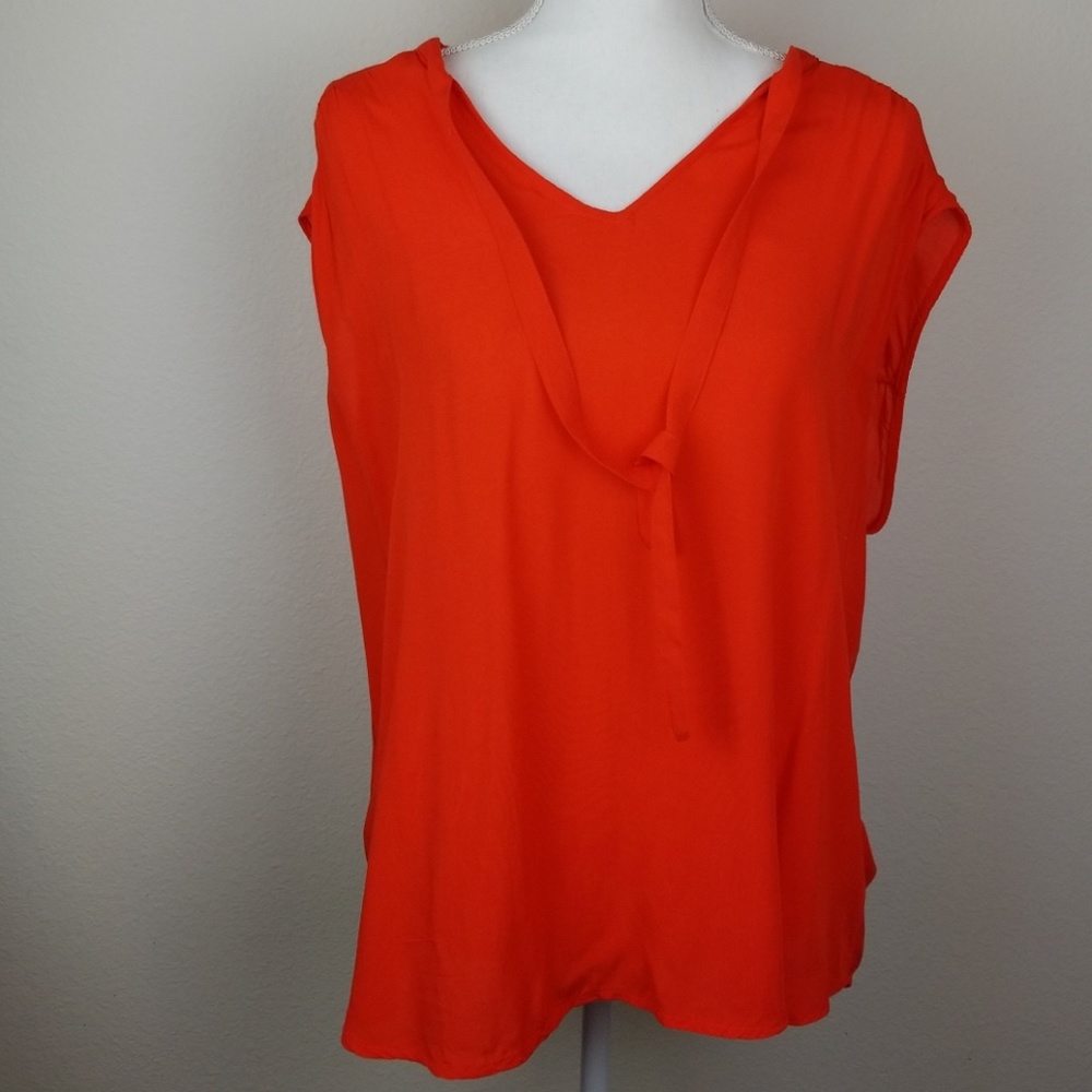 Womens XL Old Navy RED Sleeveless Blouse (a17)